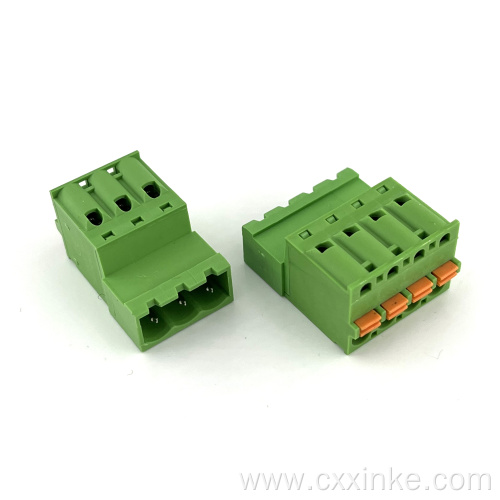 AWG 24 to 12 cable spring type pluggable male and female terminal block